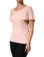 Dolce & Gabbana Pink Short Sleeves Round Neck Blouse Top - Zeiniez