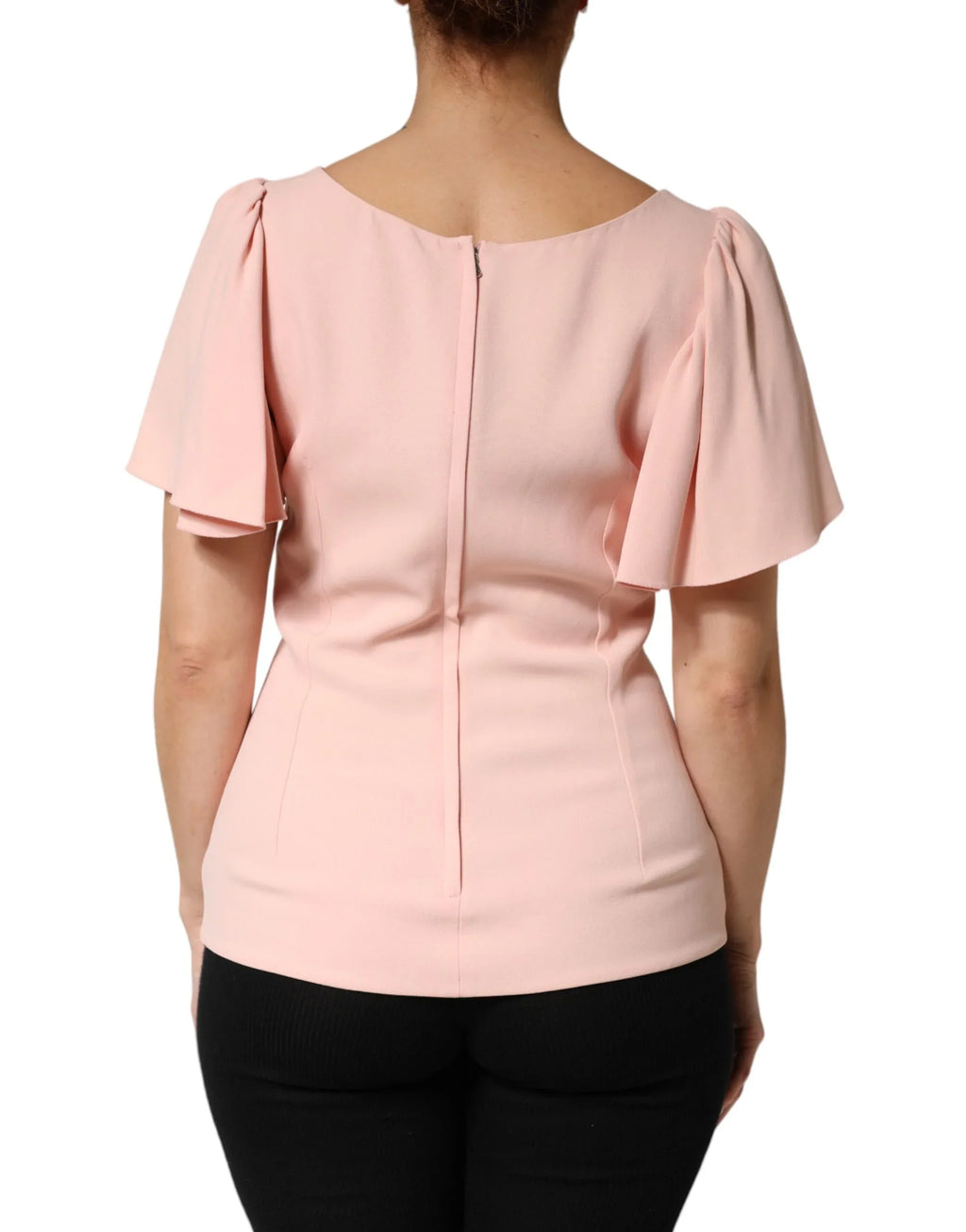 Dolce & Gabbana Pink Short Sleeves Round Neck Blouse Top - Zeiniez