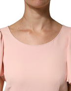 Dolce & Gabbana Pink Short Sleeves Round Neck Blouse Top - Zeiniez