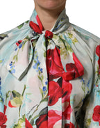 Dolce & Gabbana Multicolor Floral Long Sleeves Blouse Top - Zeiniez