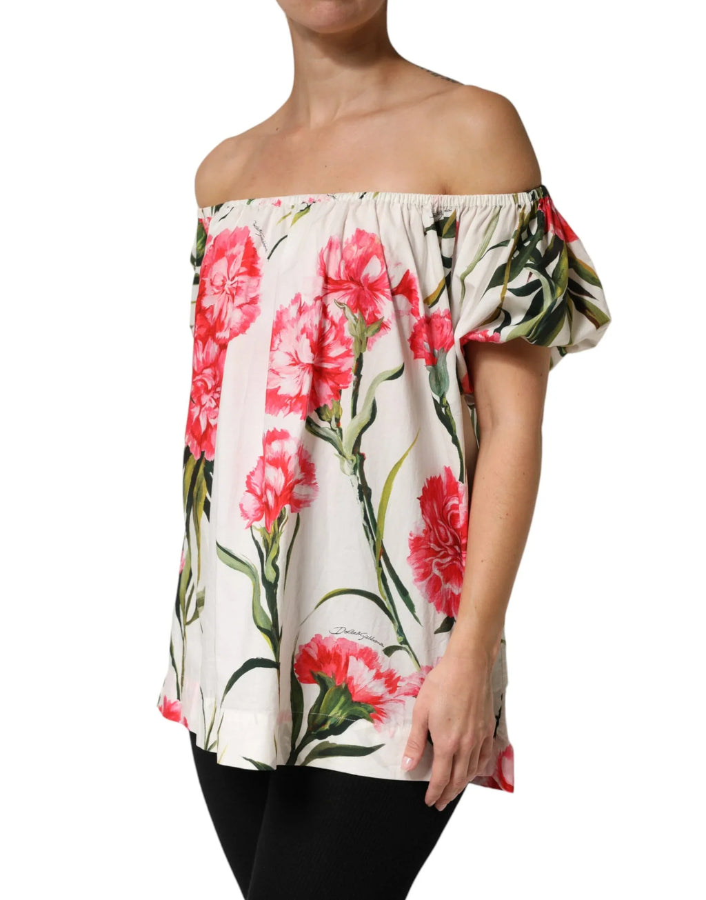 Dolce & Gabbana Multicolor Floral Off Shoulder Blouse Top - Zeiniez