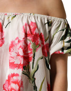 Dolce & Gabbana Multicolor Floral Off Shoulder Blouse Top - Zeiniez