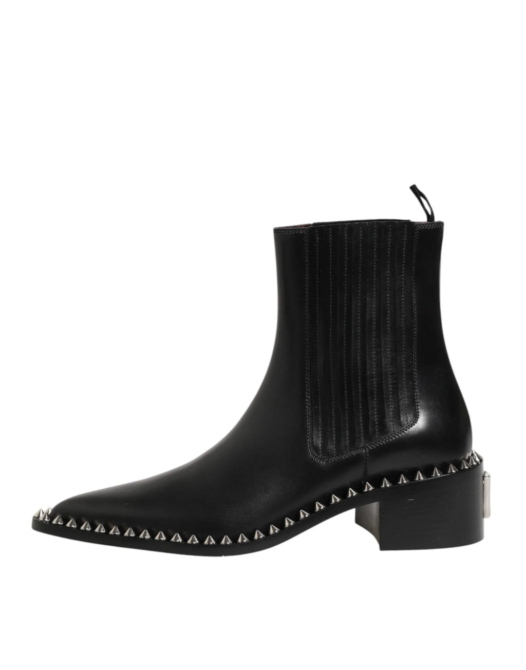 Dolce & Gabbana Black Studded Chelsea Short Ankle Boots Shoes - Zeiniez