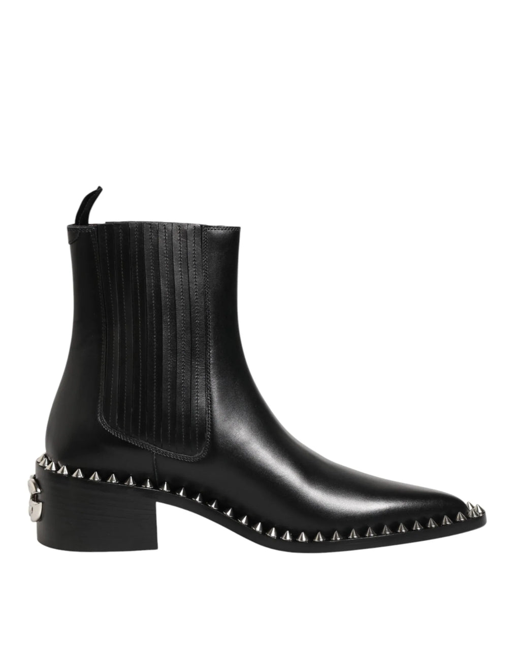 Dolce & Gabbana Black Studded Chelsea Short Ankle Boots Shoes - Zeiniez