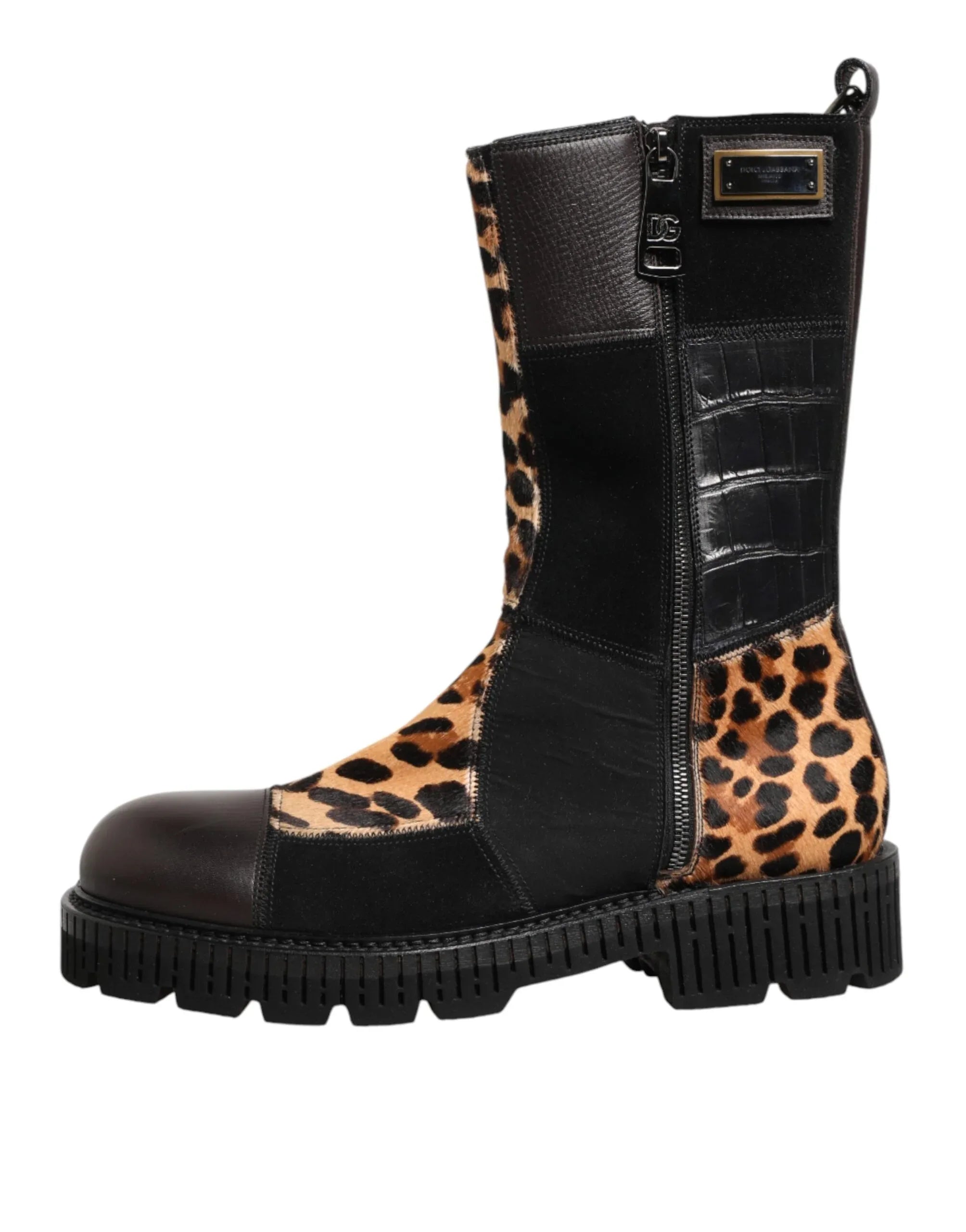 Dolce & Gabbana Multicolor Leopard Mid Calf Boots Shoes - Zeiniez