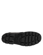 Dolce & Gabbana Black Patchwork Leather Mid Calf Boot Shoes - Zeiniez