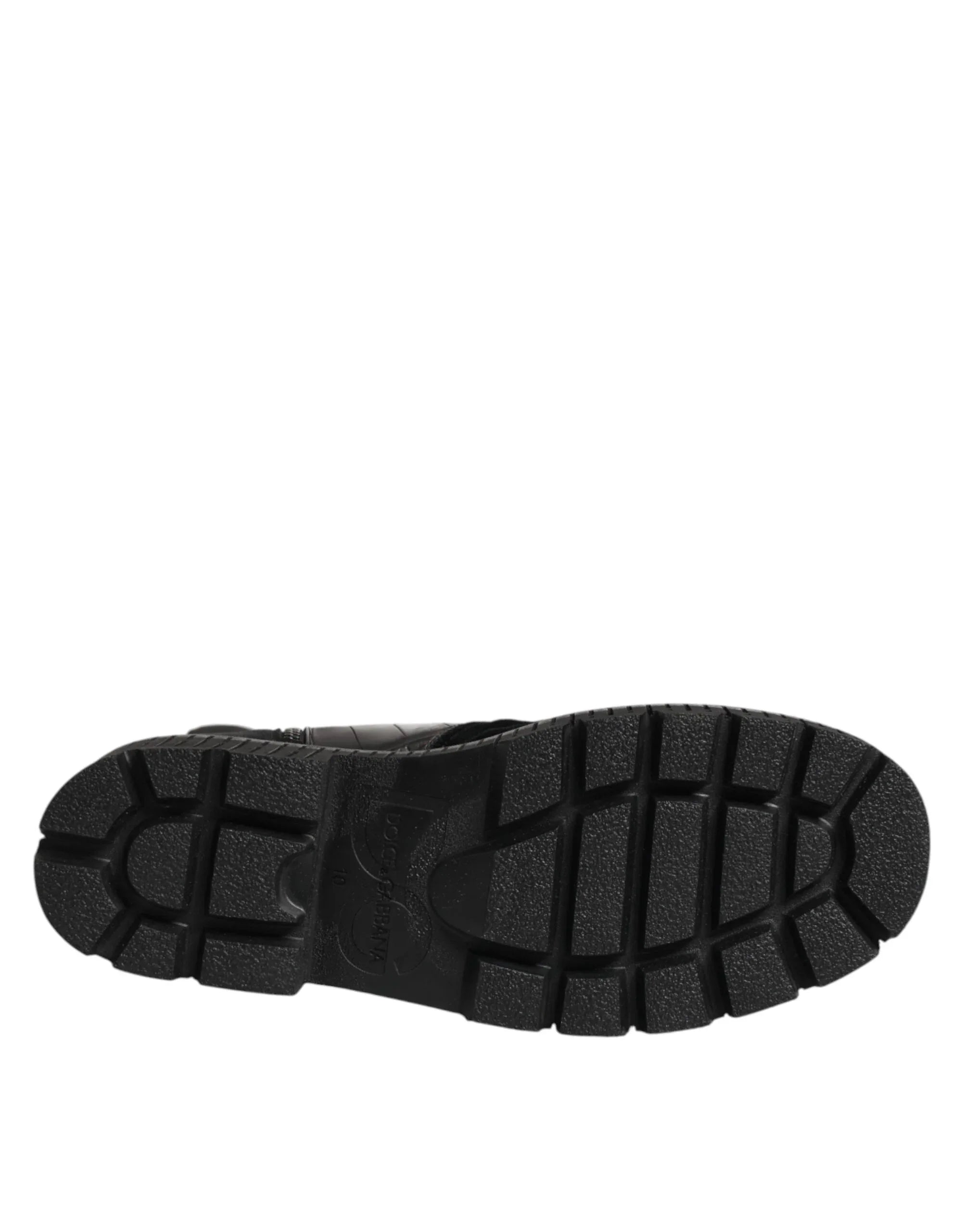 Dolce & Gabbana Black Patchwork Leather Mid Calf Boot Shoes - Zeiniez