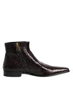 Dolce & Gabbana Bordeaux Chelsea Men Short Ankle Boots Shoes - Zeiniez