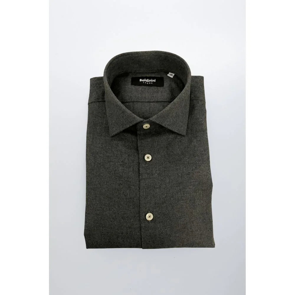 Baldinini Trend Gray Cotton Men Shirt - Zeiniez