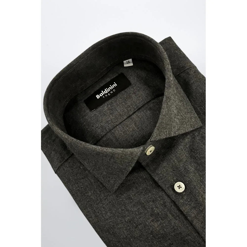 Baldinini Trend Gray Cotton Men Shirt - Zeiniez
