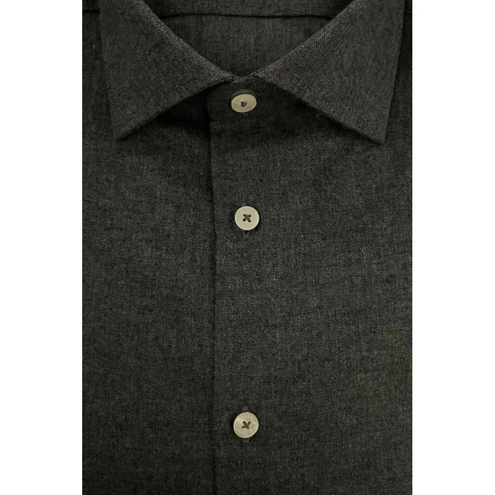 Baldinini Trend Gray Cotton Men Shirt - Zeiniez
