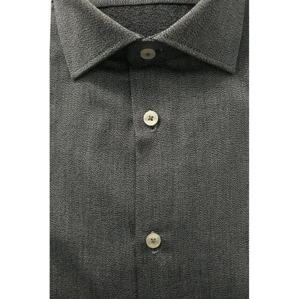 Baldinini Trend Gray Cotton Men Shirt - Zeiniez