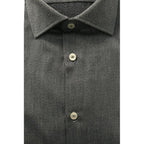 Baldinini Trend Gray Cotton Men Shirt - Zeiniez