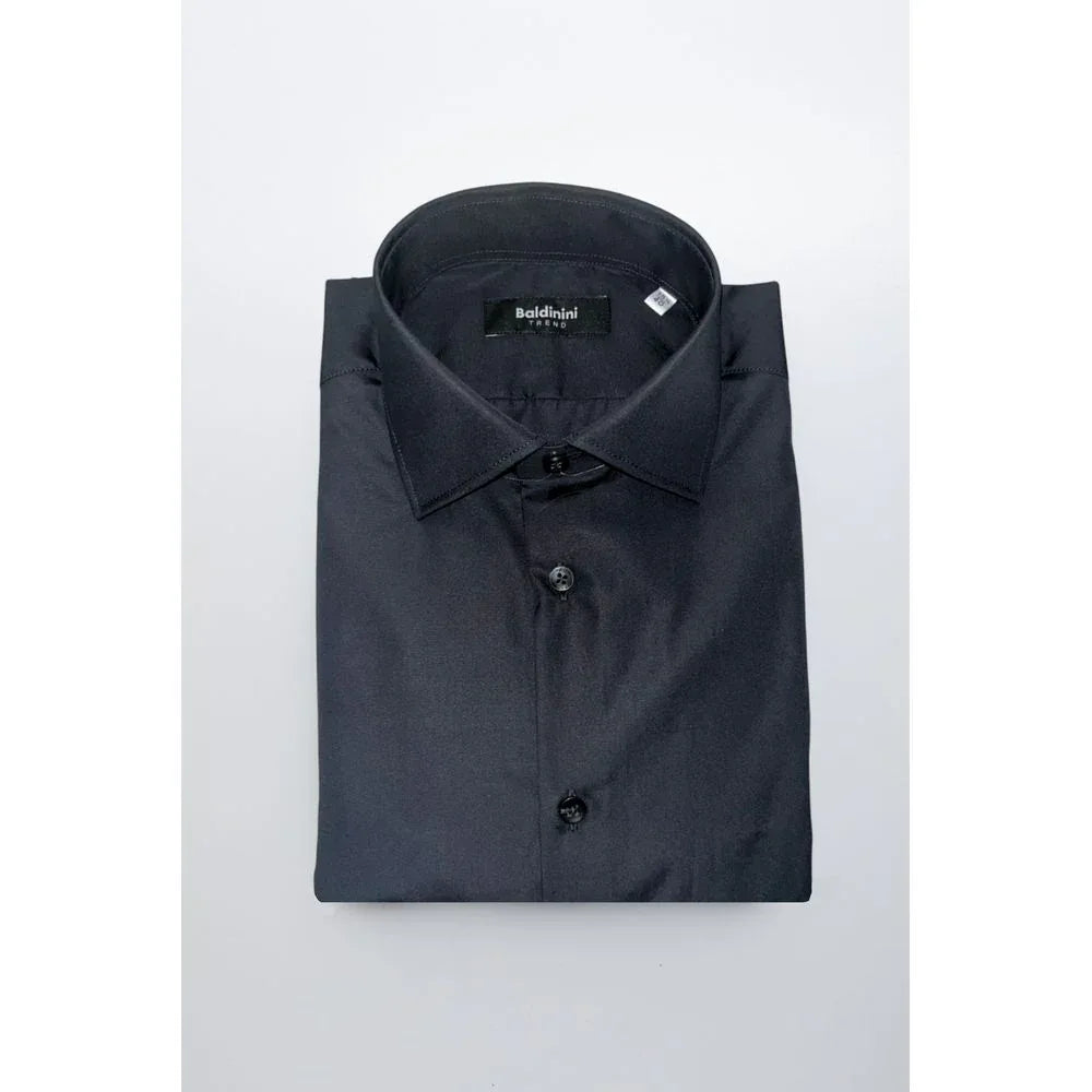 Baldinini Trend Black Cotton Men Shirt - Zeiniez