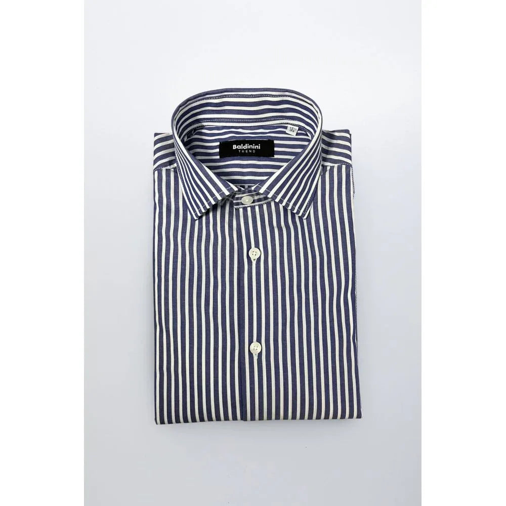 Baldinini Trend Blue Cotton Men Shirt - Zeiniez