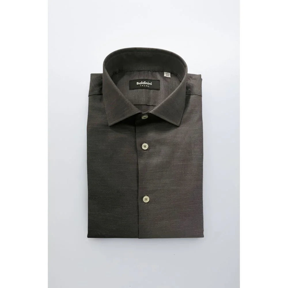 Baldinini Trend Gray Cotton Men Shirt - Zeiniez