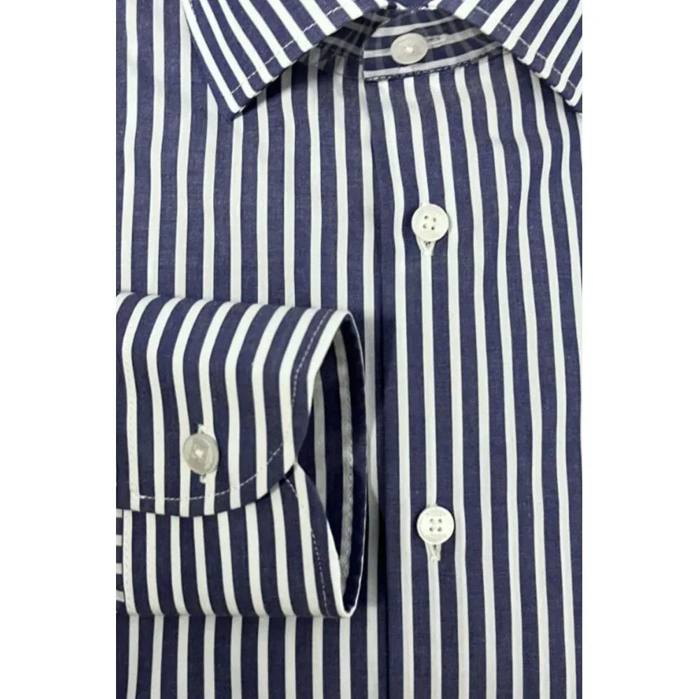 Baldinini Trend Blue Cotton Men Shirt - Zeiniez