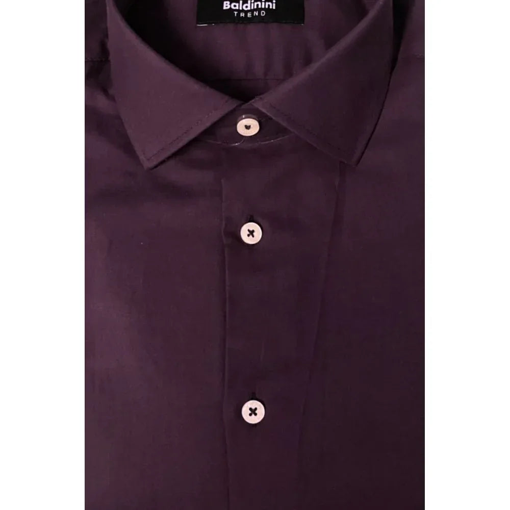 Baldinini Trend Purple Cotton Men Shirt - Zeiniez