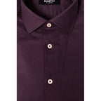 Baldinini Trend Purple Cotton Men Shirt - Zeiniez