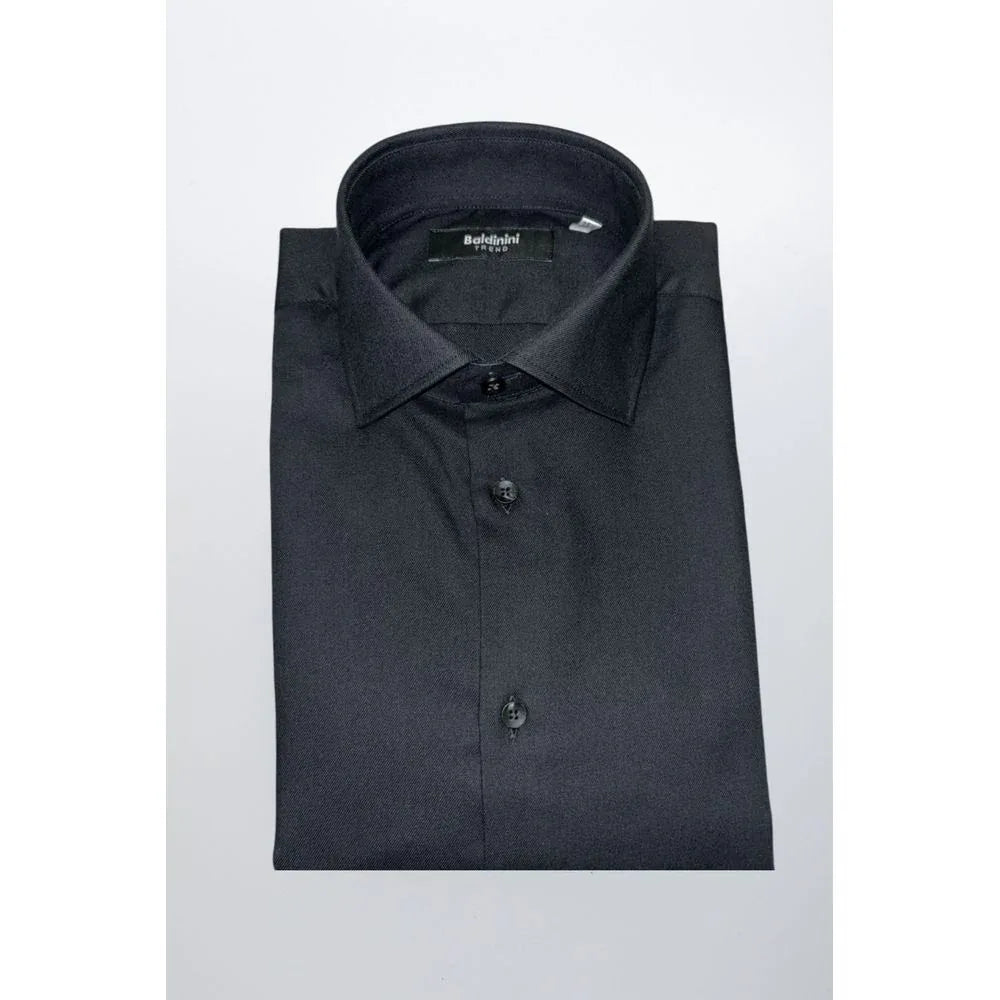 Baldinini Trend Black Cotton Men Shirt - Zeiniez