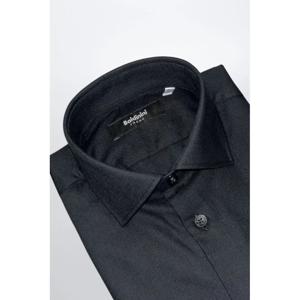 Baldinini Trend Black Cotton Men Shirt - Zeiniez