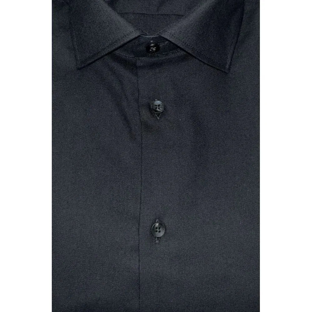Baldinini Trend Black Cotton Men Shirt - Zeiniez