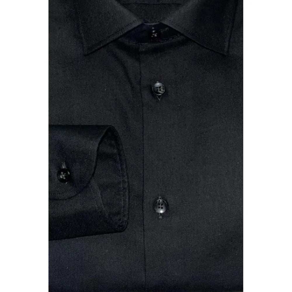 Baldinini Trend Black Cotton Men Shirt - Zeiniez