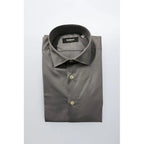 Baldinini Trend Gray Cotton Men Shirt - Zeiniez