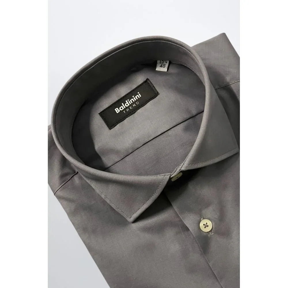 Baldinini Trend Gray Cotton Men Shirt - Zeiniez