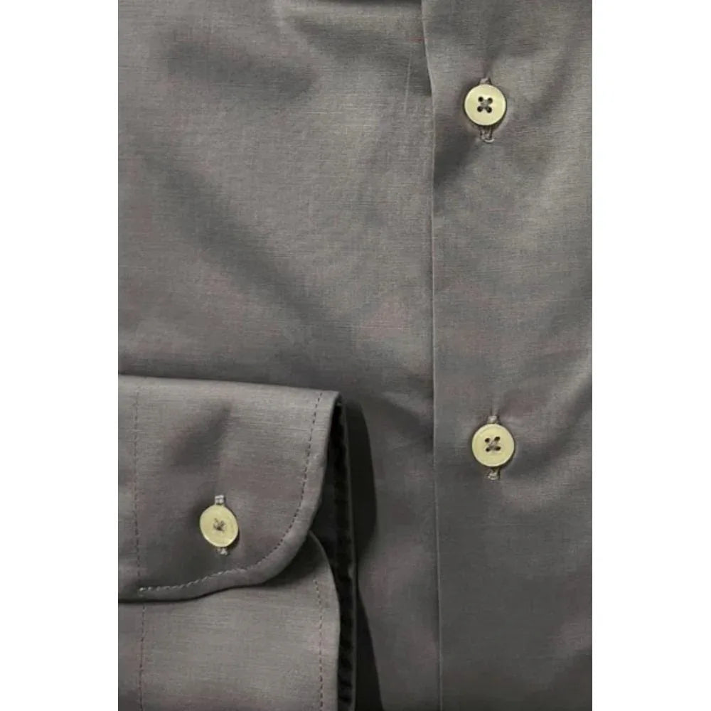 Baldinini Trend Gray Cotton Men Shirt - Zeiniez