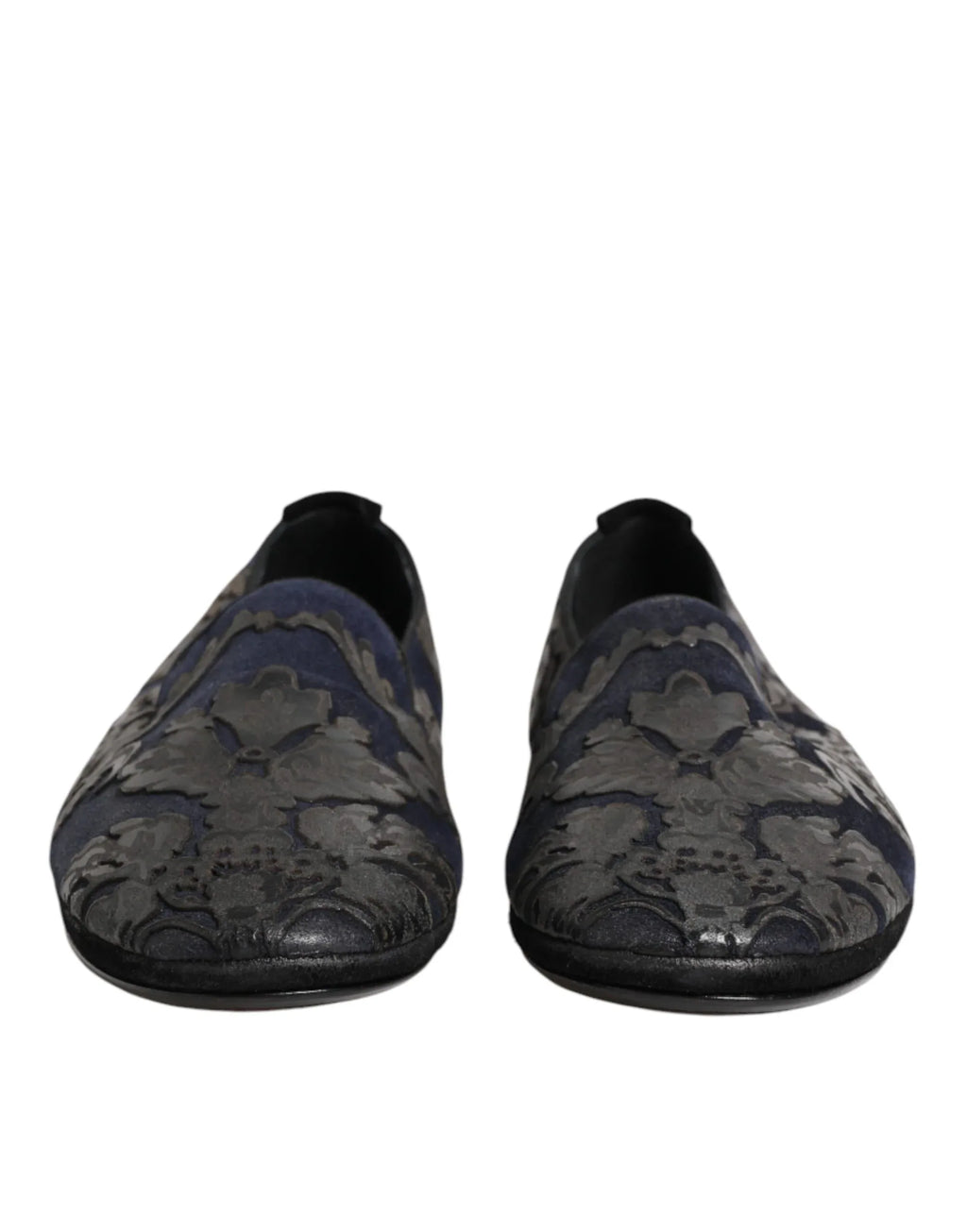 Dolce & Gabbana Black Jacquard Leather Slip On Loafers Shoes - Zeiniez
