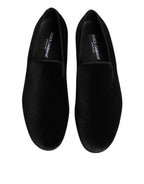 Dolce & Gabbana Black Leather Suede Slip On Loafers Dress Shoes - Zeiniez