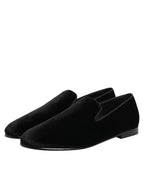 Dolce & Gabbana Black Leather Suede Slip On Loafers Dress Shoes - Zeiniez