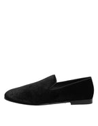 Dolce & Gabbana Black Leather Suede Slip On Loafers Dress Shoes - Zeiniez