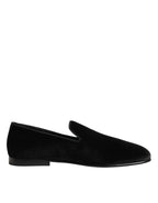 Dolce & Gabbana Black Leather Suede Slip On Loafers Dress Shoes - Zeiniez