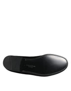Dolce & Gabbana Black Leather Suede Slip On Loafers Dress Shoes - Zeiniez