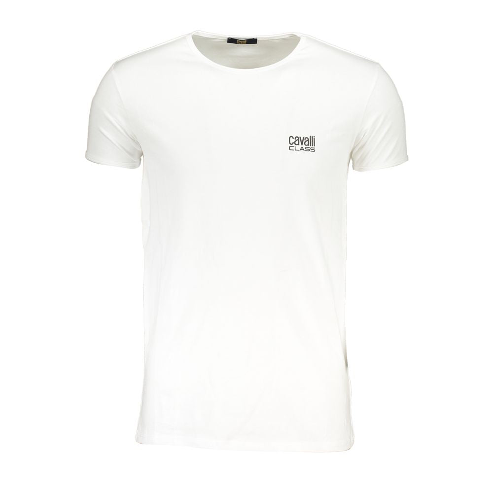 Cavalli Class Bianco Cotton Men T-Shirt