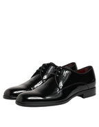 Dolce & Gabbana Black Calfskin Leather Derby Dress Shoes