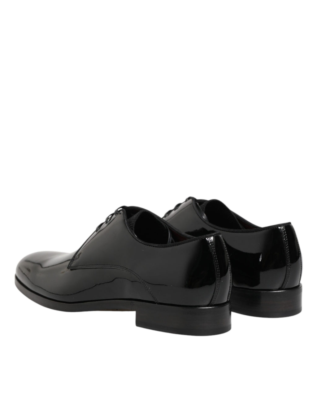 Dolce & Gabbana Black Calfskin Leather Derby Dress Shoes