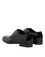Dolce & Gabbana Black Calfskin Leather Derby Dress Shoes