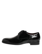 Dolce & Gabbana Black Calfskin Leather Derby Dress Shoes