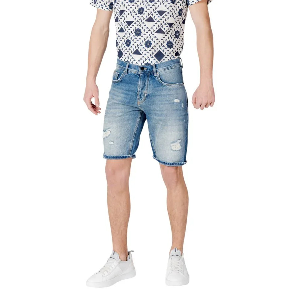 Antony Morato Blue Cotton Bermuda Shorts - Zeiniez