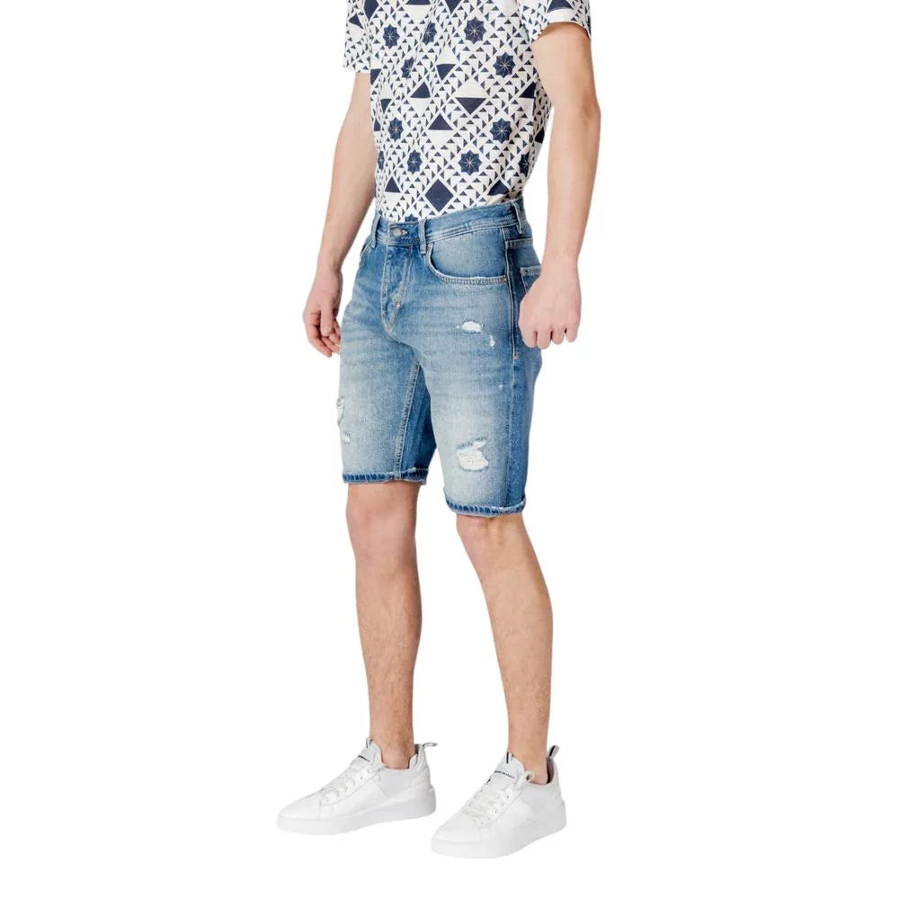 Antony Morato Blue Cotton Bermuda Shorts - Zeiniez