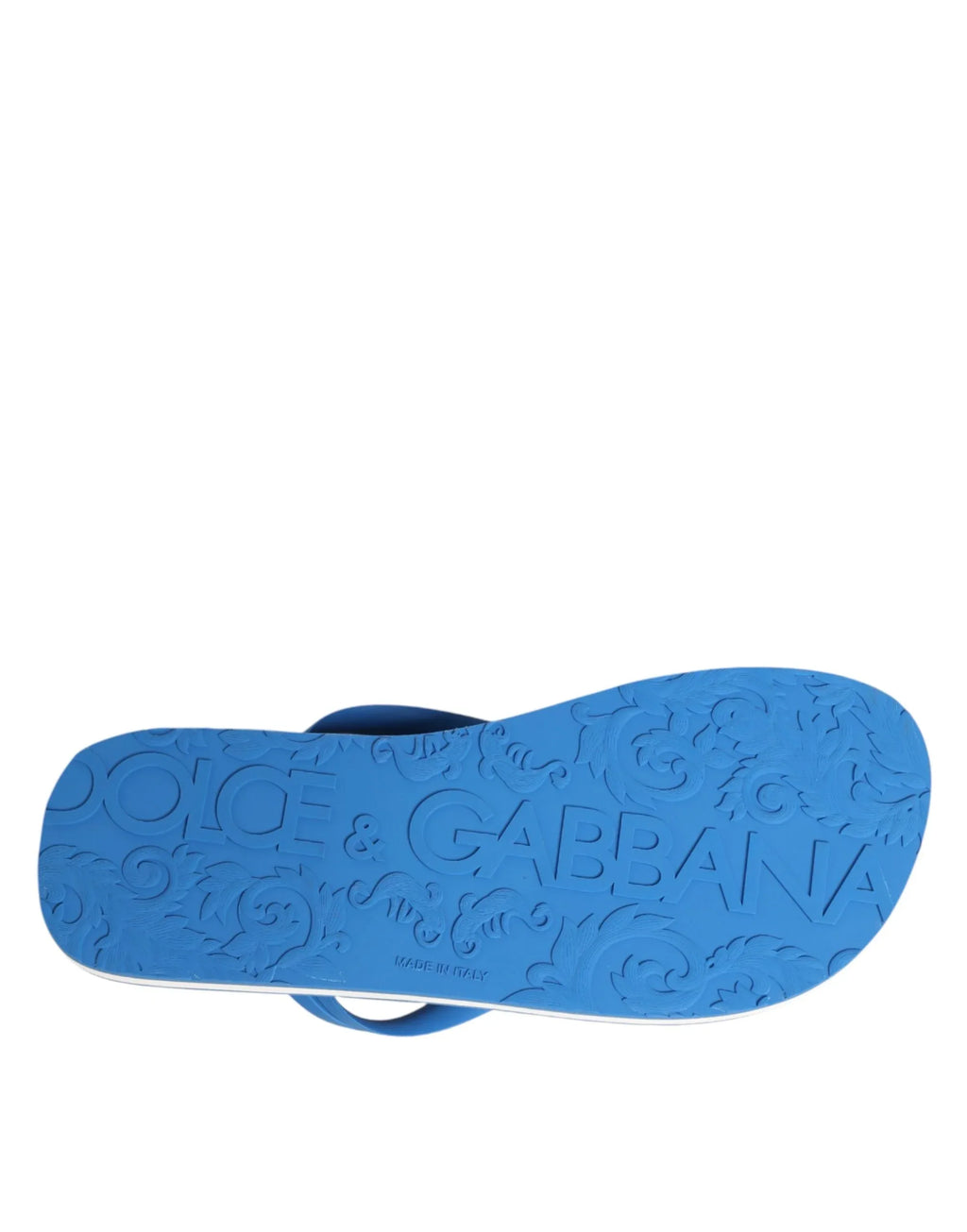 Dolce & Gabbana Blue White Logo Beachwear Flats Slipper Shoes - Zeiniez