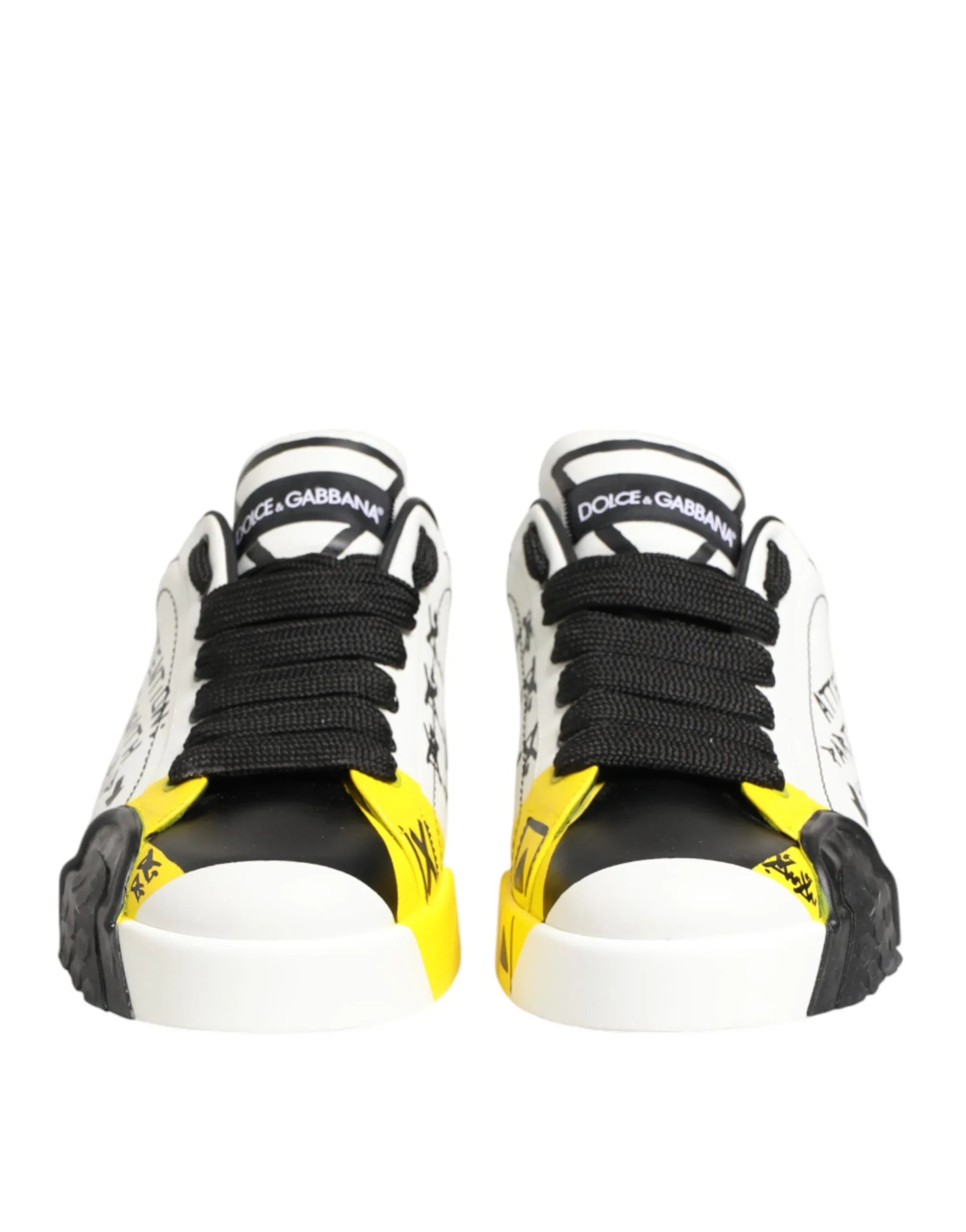 Dolce & Gabbana Multicolor Leather Graffiti Low Top Sneakers Shoes - Zeiniez