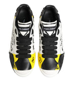 Dolce & Gabbana Multicolor Leather Graffiti Low Top Sneakers Shoes - Zeiniez