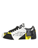 Dolce & Gabbana Multicolor Leather Graffiti Low Top Sneakers Shoes - Zeiniez