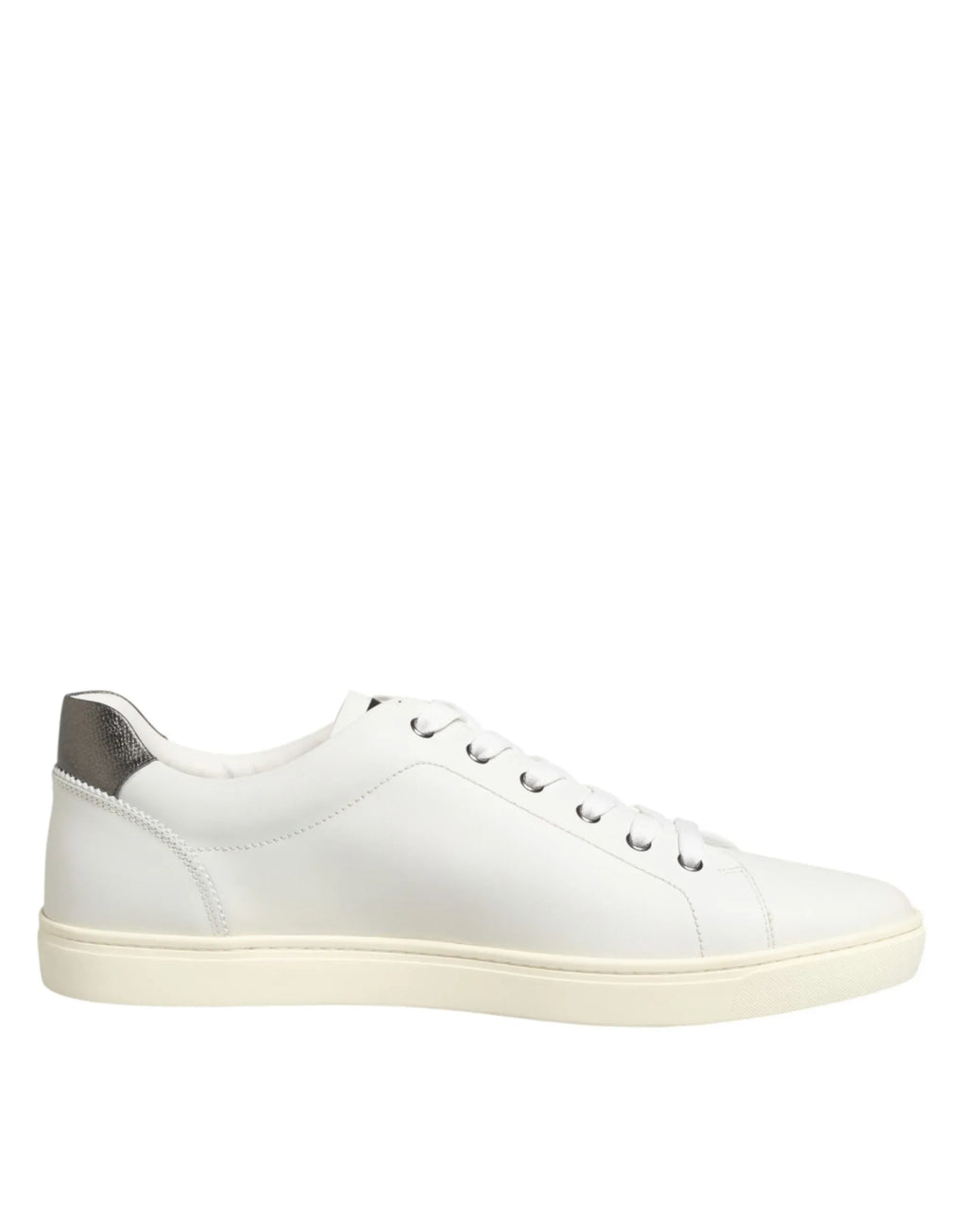 Dolce & Gabbana White Leather Heart Embellished Sneakers Shoes - Zeiniez