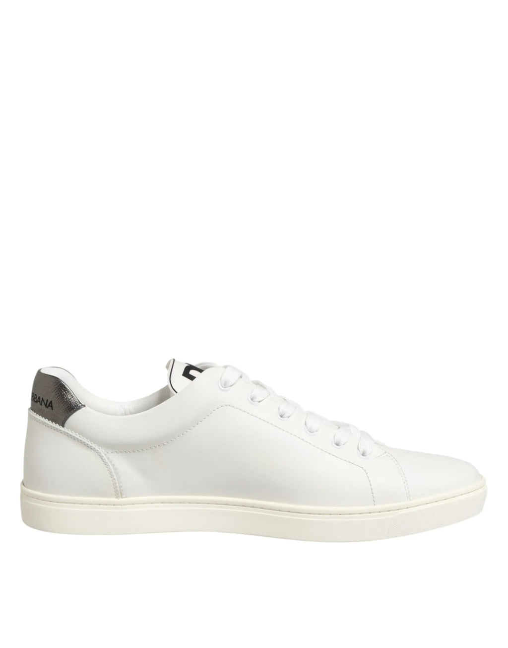 Dolce & Gabbana White Leather Heart Embellished Sneakers Shoes - Zeiniez