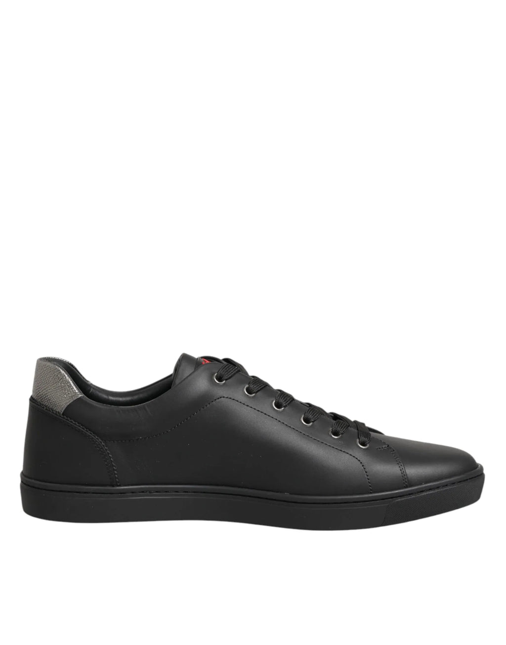 Dolce & Gabbana Black Leather Heart Embellished Sneakers Shoes - Zeiniez